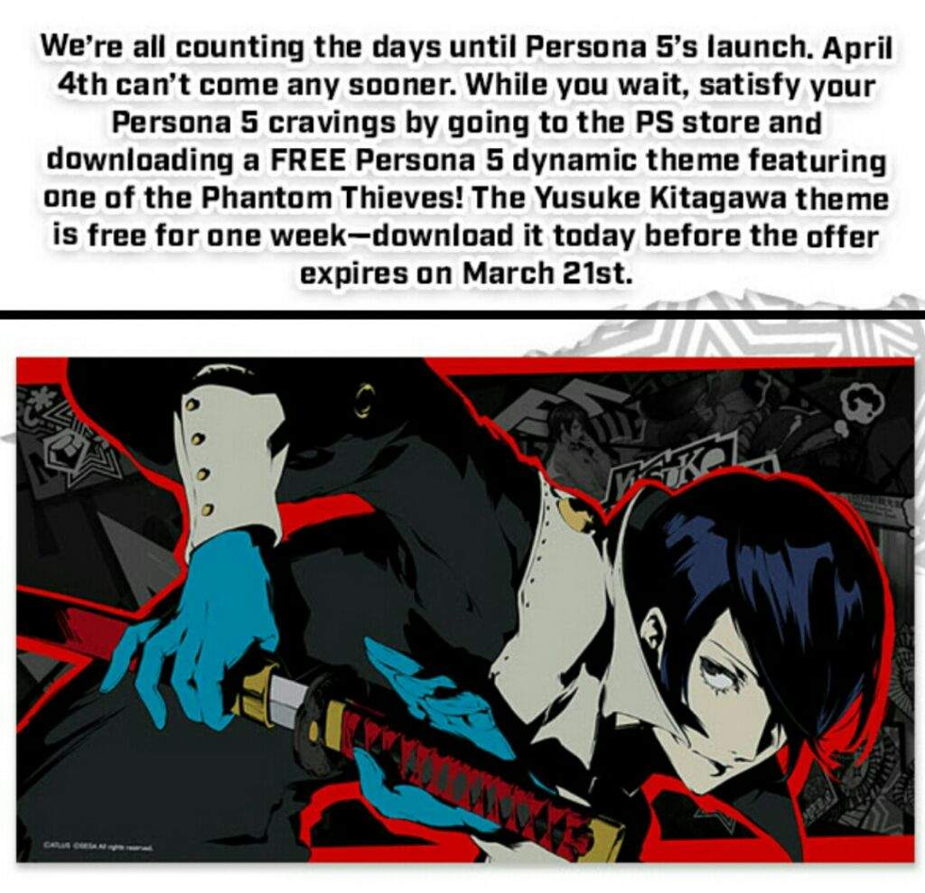 Free Persona 5 Theme Available On Ps4 Video Games Amino