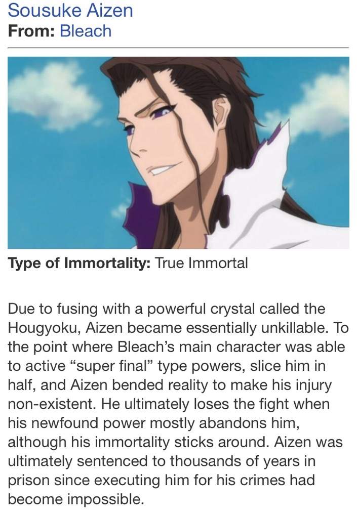 Top 10 immortal anime characters | Anime Amino