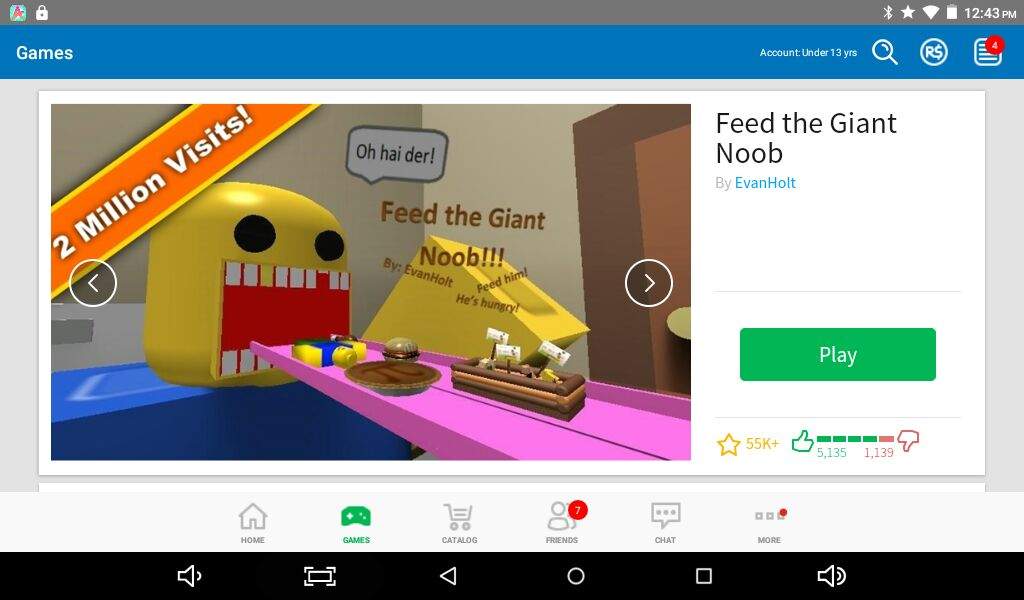 Play Feed The Giant Noob Roblox Amino - how to make a noob in roblox