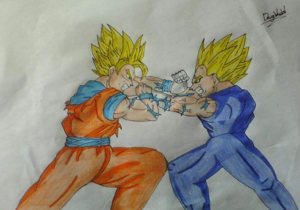 Goku vs Majin Vegeta Dibujo | DRAGON BALL ESPAÑOL Amino