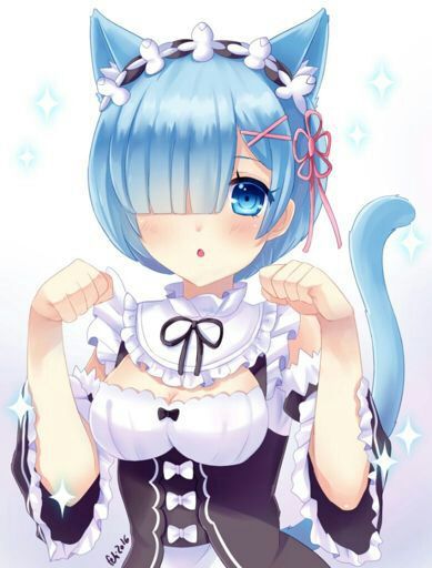 Rem a blue haired maid from the anime re:zero