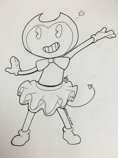 Bendy in a Little Tutu {Inked Doodle~}🖋 | Bendy and the Ink Machine Amino