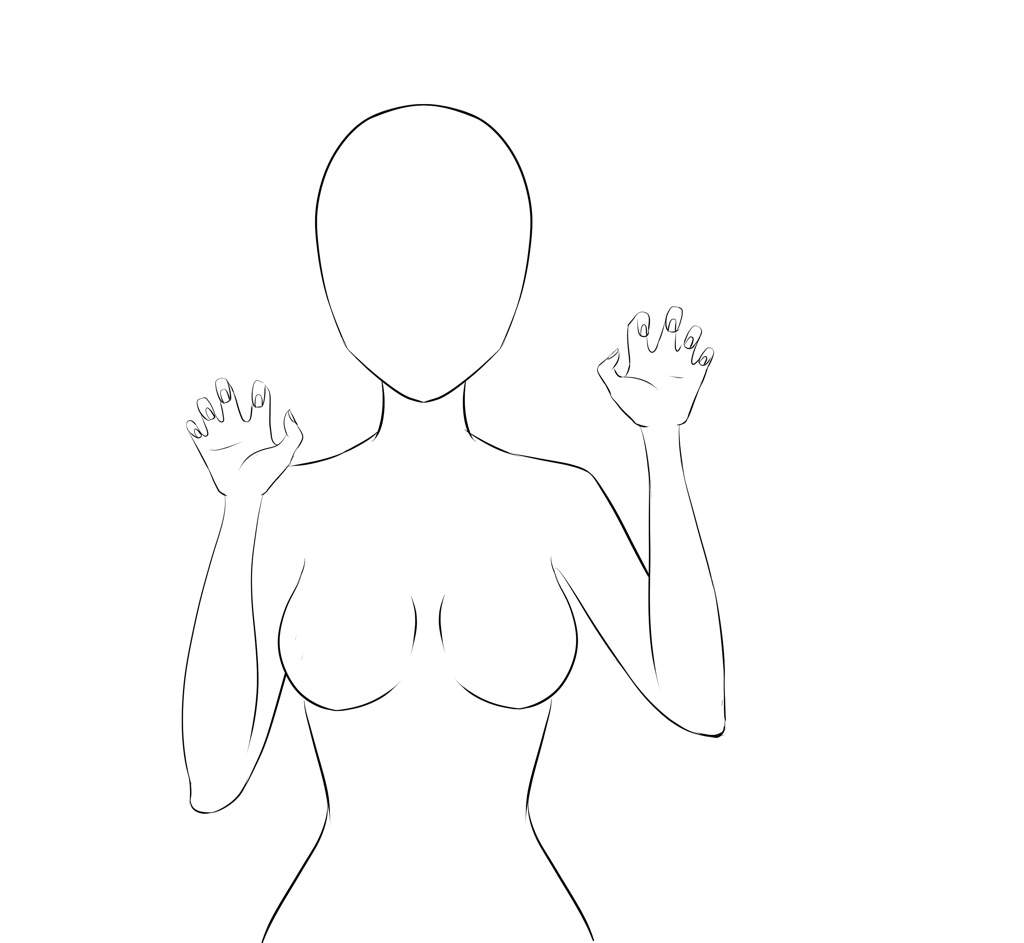 Female half body poses drawing.