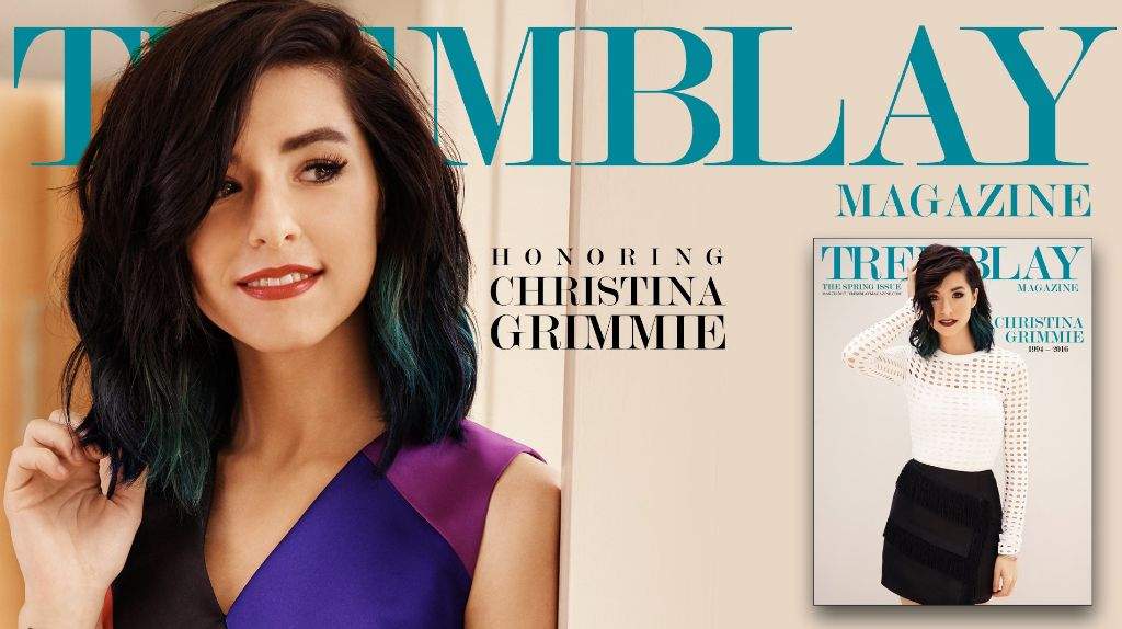 Christina Grimmie on Tremblay Magazine available digitaly to read🎉🎈🎆🙌🤗