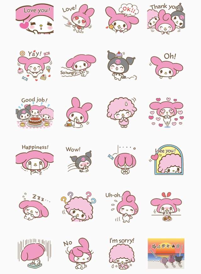 My Melody Stickers Printable