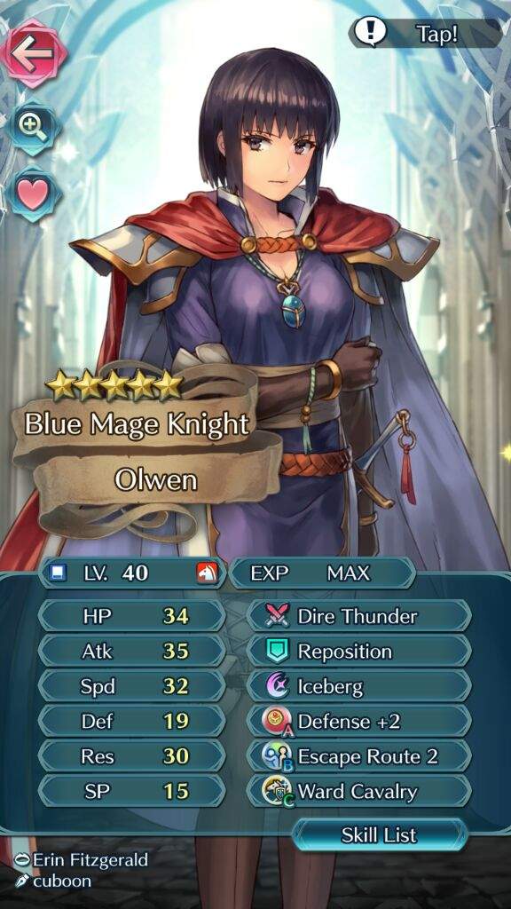 Olwen Lv 40 W Unique Build Fire Emblem Heroes Amino Escape Route Is Used With Her Team In Mind As They Are Basically Built To Compliment Each Other P S She Not Finished Learning Er3 And Def3