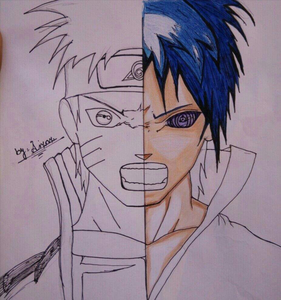 Naruto and Sasuke (Rivalry)Drawing | Naruto Amino