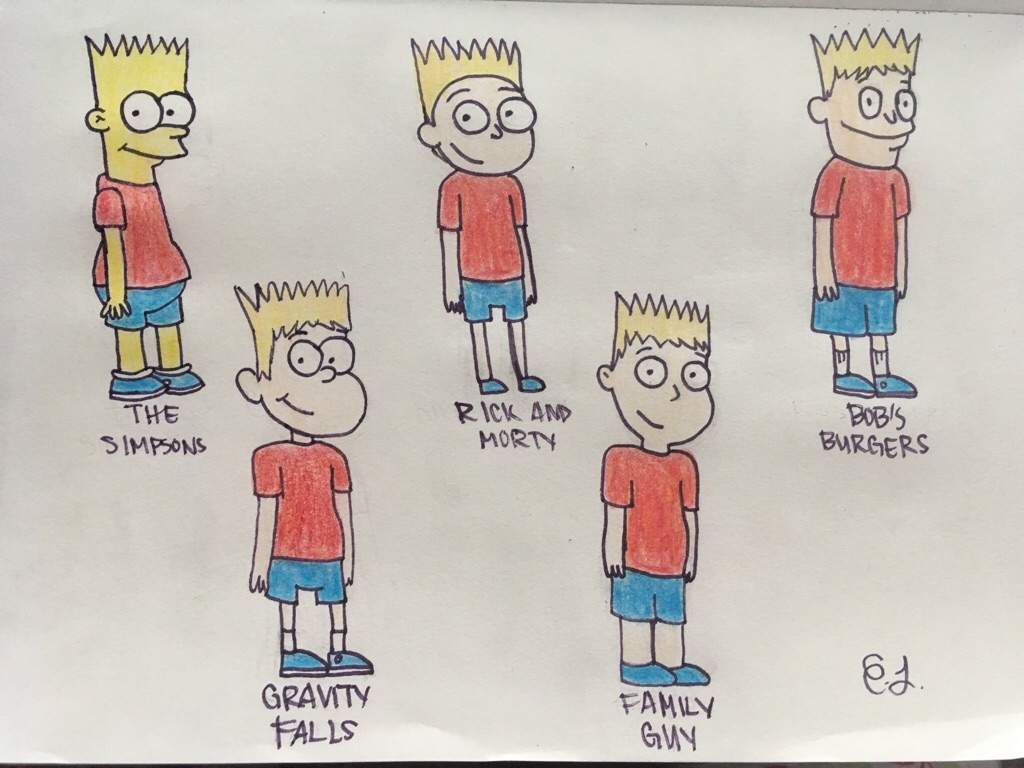 Bart Simpson In Different Show Styles Bob S Burgers Amino Amino