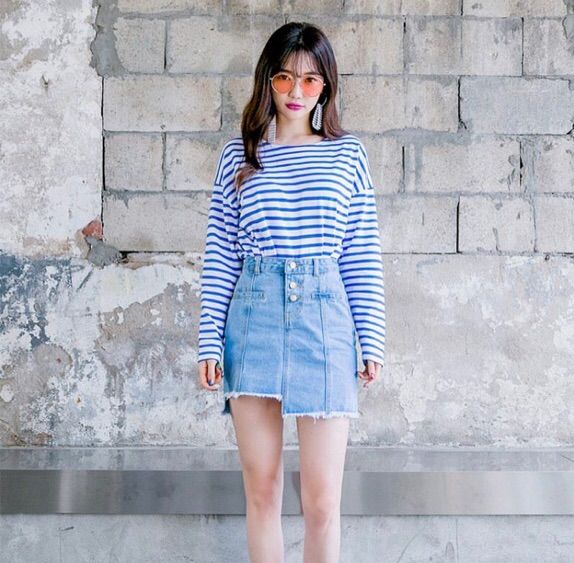 BLUE X STRIPS | Korean Fashion Amino