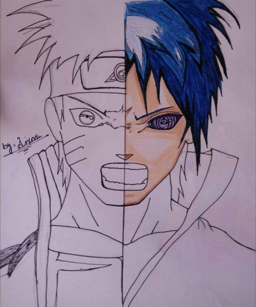 Naruto and Sasuke (Rivalry)Drawing | Naruto Amino