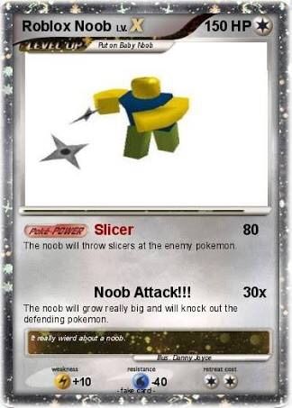 Roblox Noob Pokemon Card