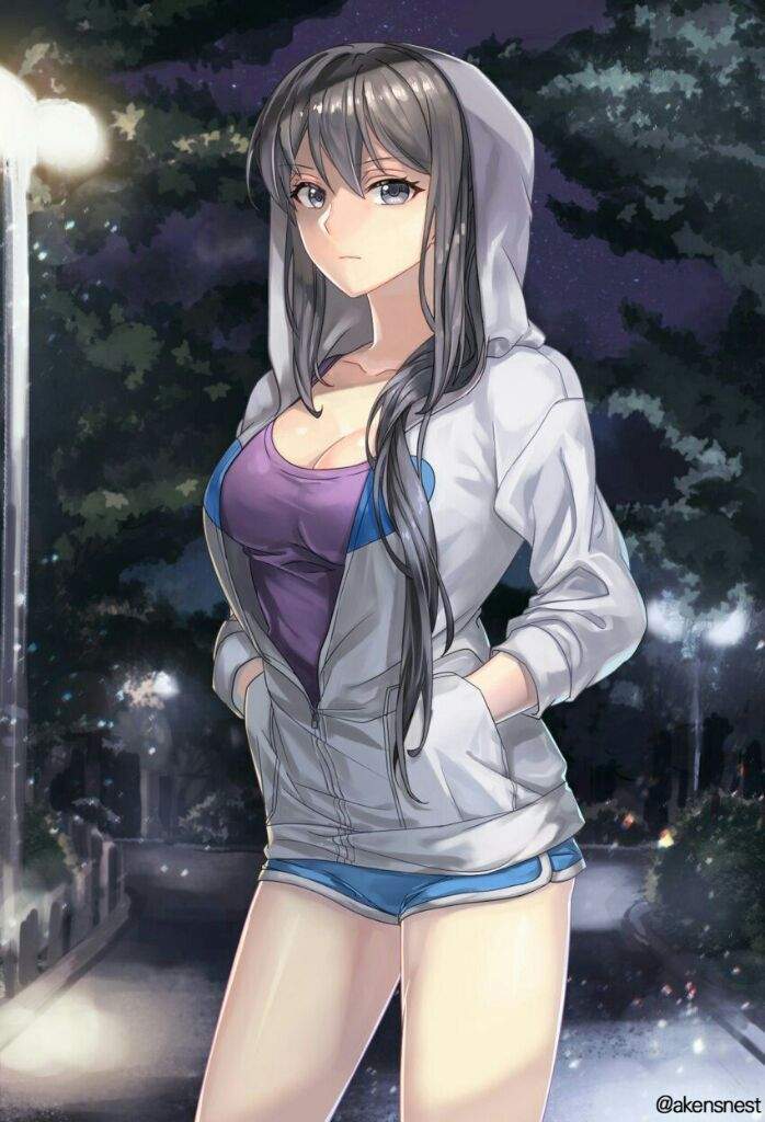 Anime girl in tank top