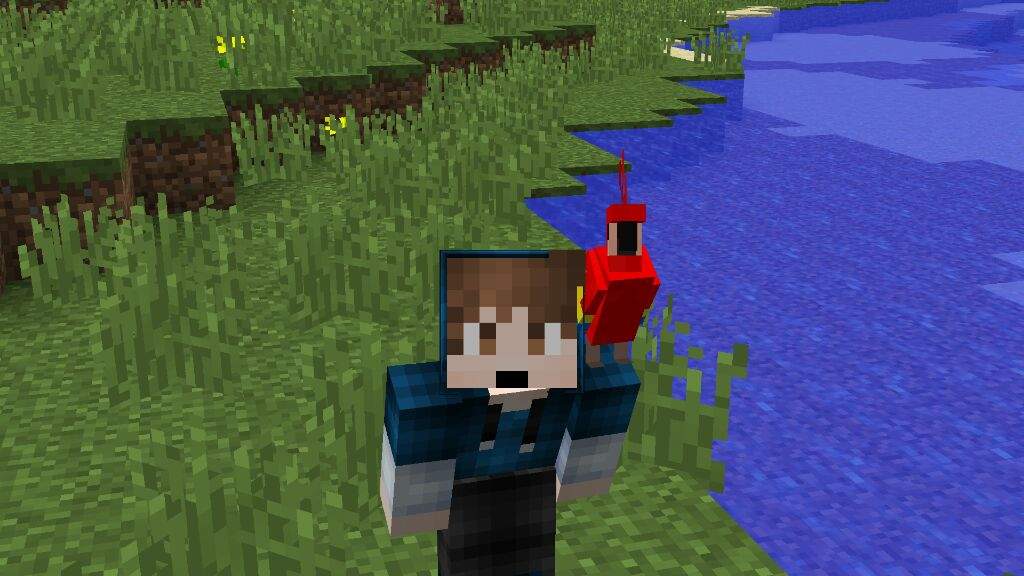 Minecraft parrot on shoulder