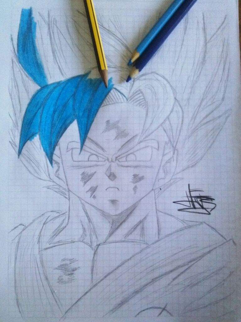 Proceso de dibujo de Goku ssj blue | ⚡ Dragon Ball Super Oficial⚡ Amino