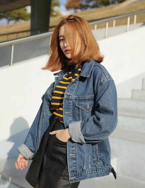korean denim jacket outfit
