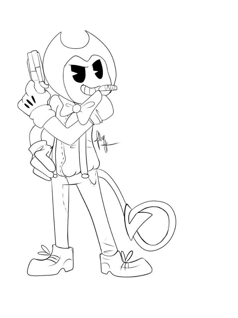 bendy and the ink machine coloring pages blank