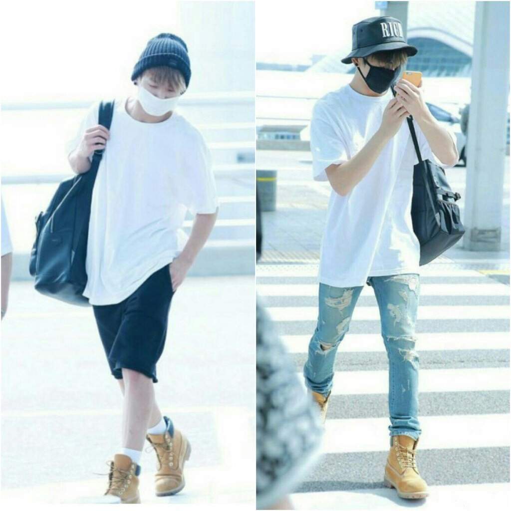 jungkook white shirt timberlands