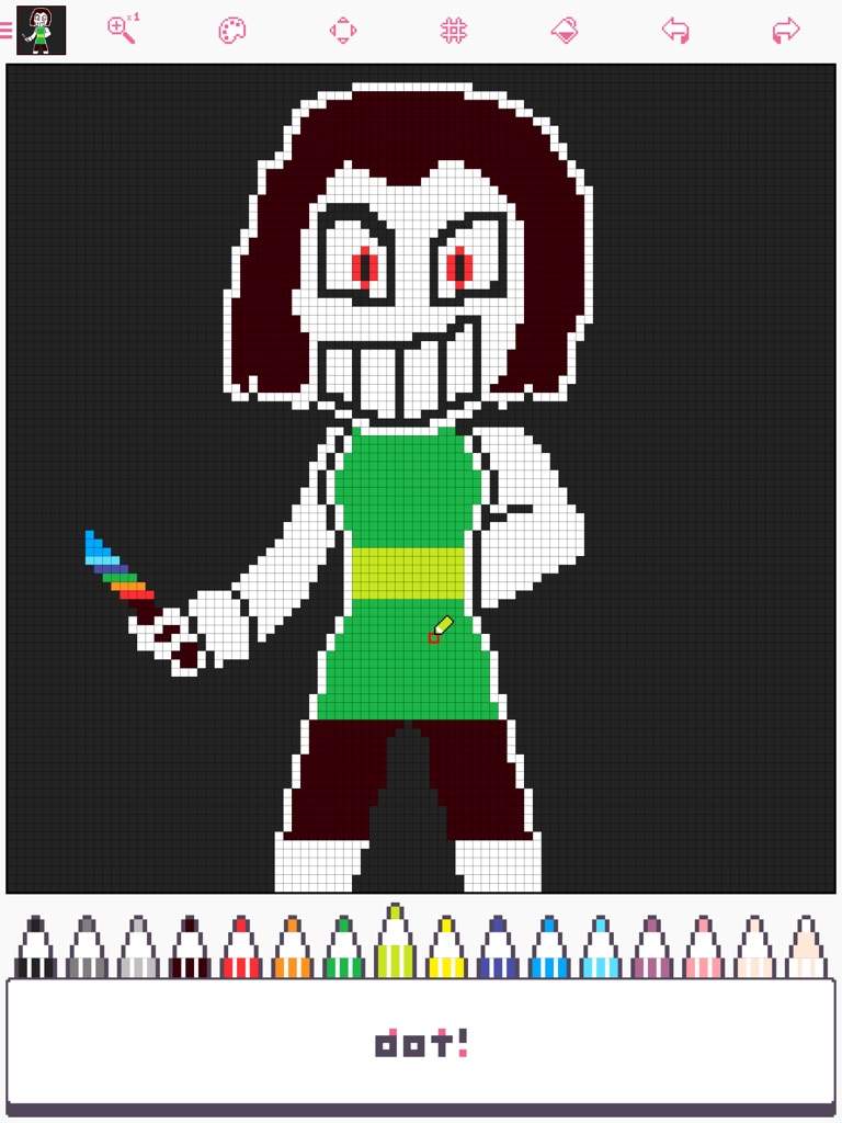 My Glitchtale Chara Pixel Art (with her magic knife) | Glitchtale Amino