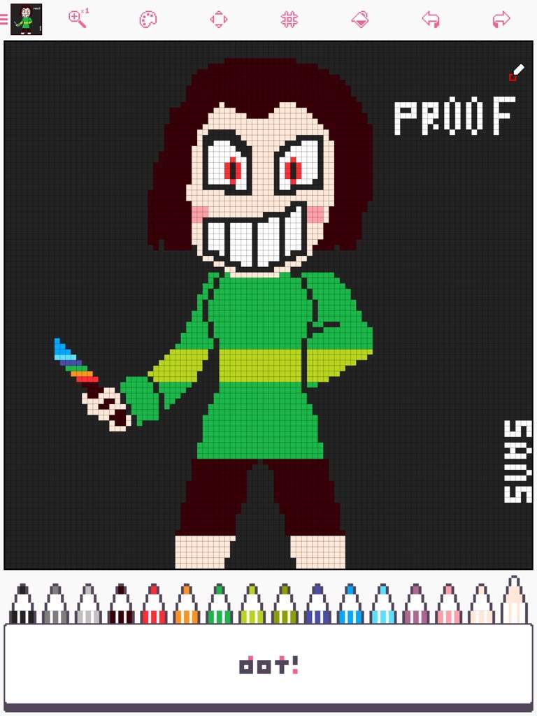 My Glitchtale Chara Pixel Art (with her magic knife) | Glitchtale Amino