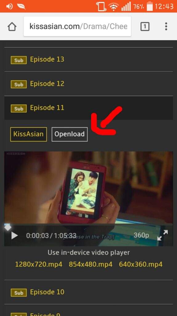 download an episode from kissasian