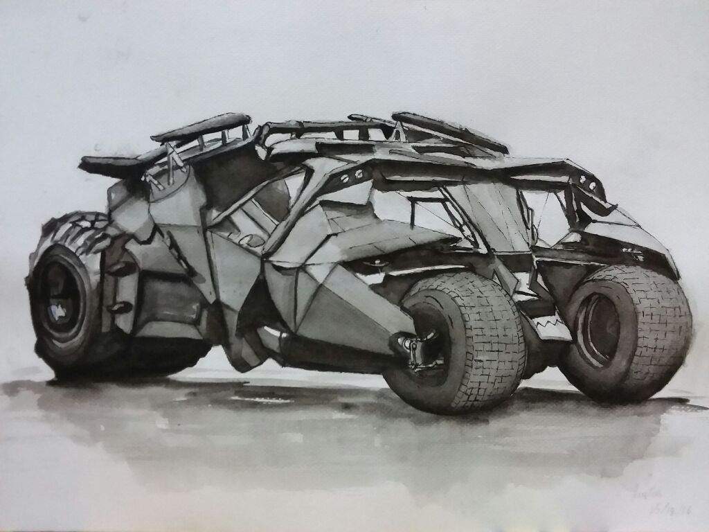 Batmobile Tumbler watercolor | Comics Amino