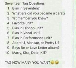 Seven Tag Questions Carat 캐럿 Amino I Know She Won T Do It Though Just Want To Her Off Also If You This Feel Tagged By Me