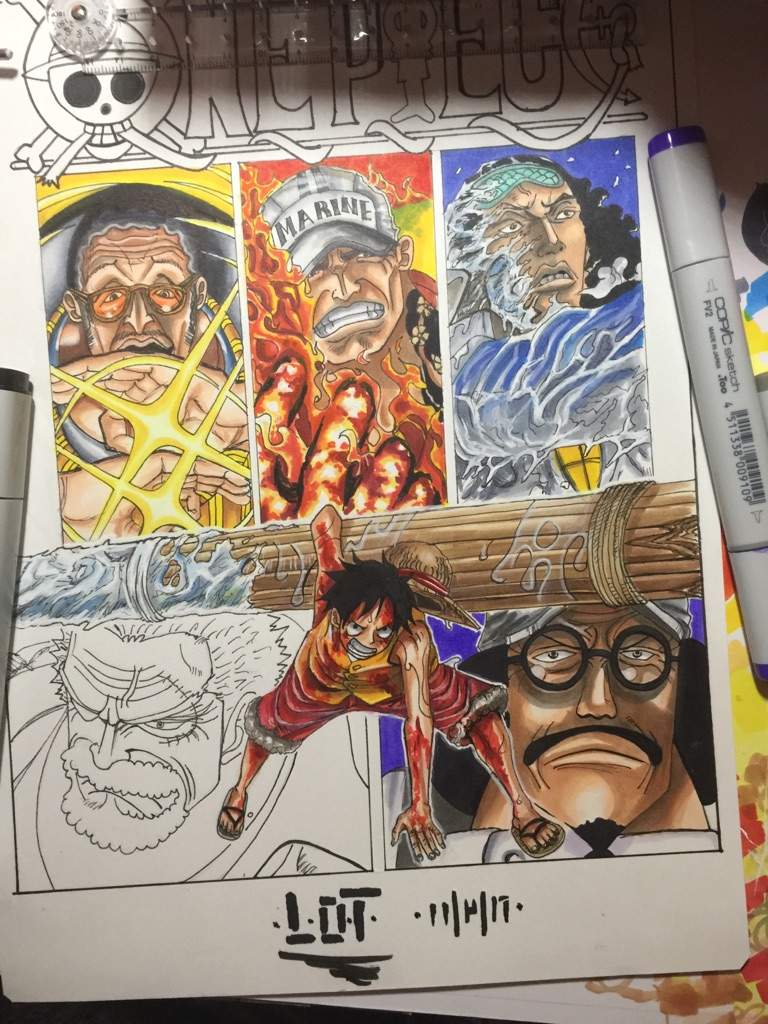 Marineford volume cover redraw!! | One Piece Amino