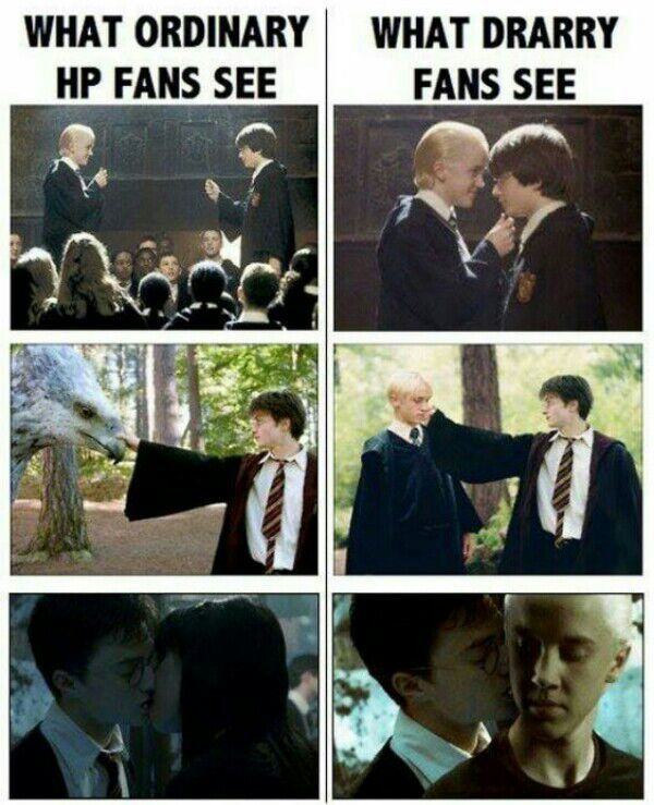 What drarry fans see in harry potter movie Drarry Amino