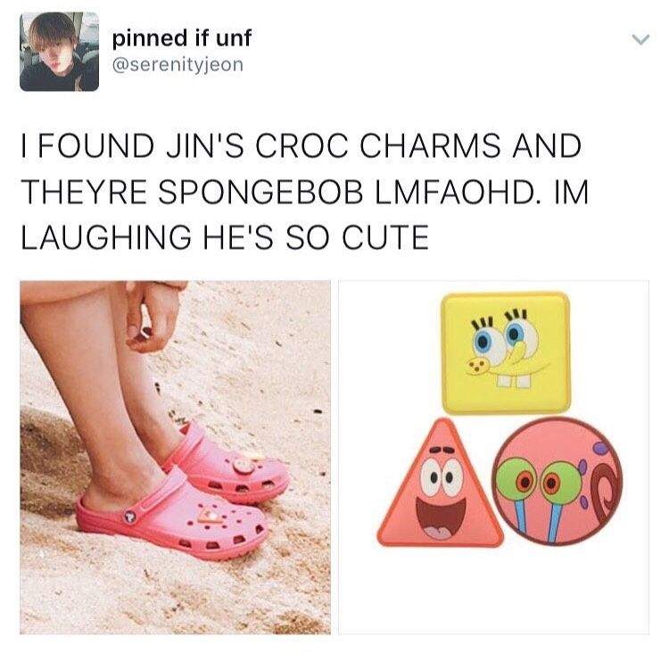 croc charms spongebob