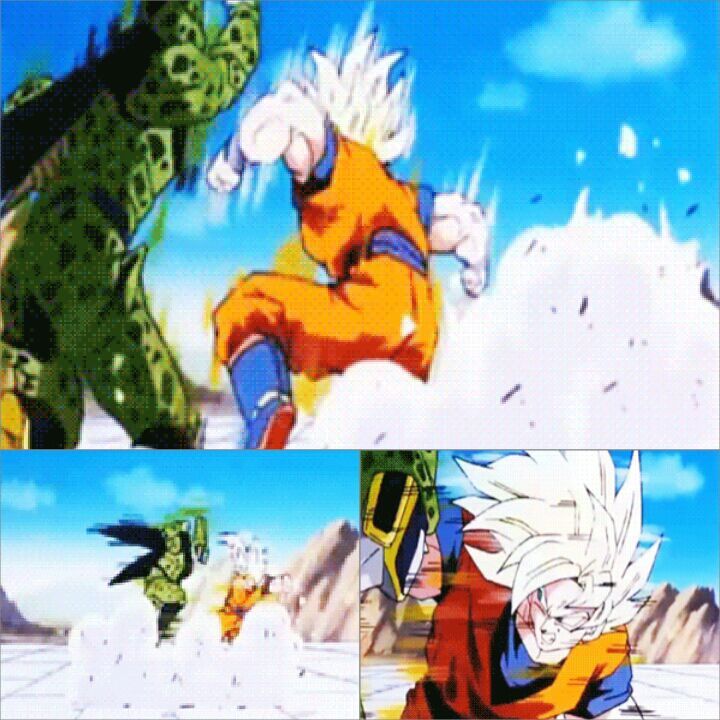 What Makes A Dragon Ball Fight Fun And Unique Dragonballz Amino Notice How Cell And Goku Are Only Drawn In 3 Diffe Still Frames Literally The Models Of Don T Move Besides Being Dragged Along