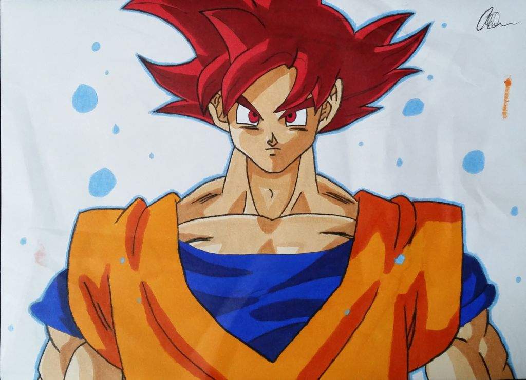 My Drawing of Super Saiyan God Goku | DragonBallZ Amino