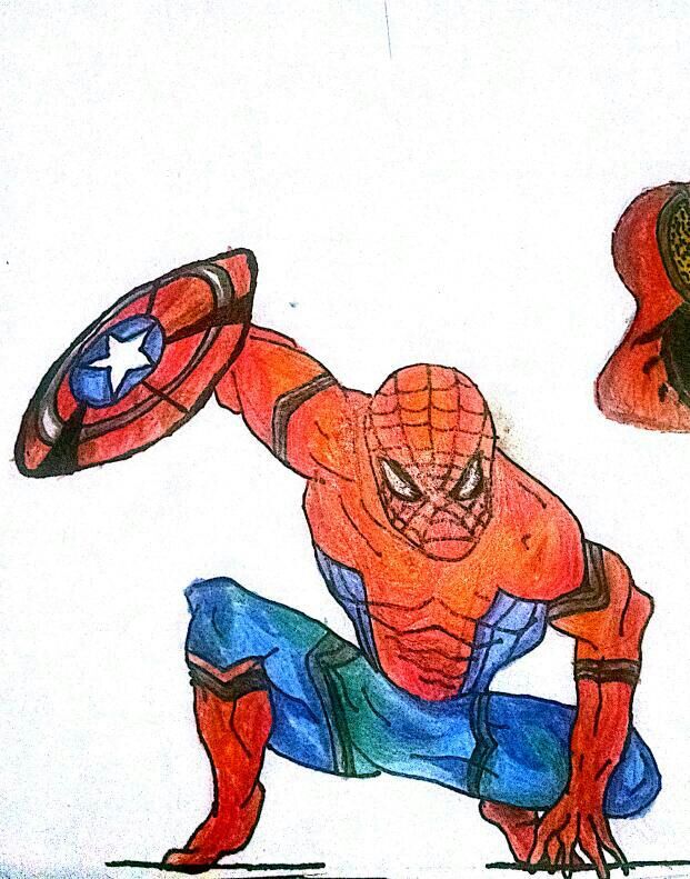Dibujo sobre spider man en modo civil war | •Arte Amino• Amino
