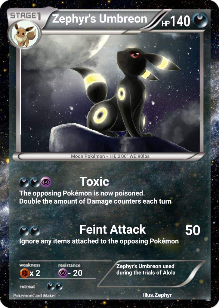 Zephyr S Umbreon Custom Pokemon Card Pokemon Amino