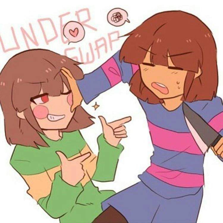 Underswap younger chara and frisk | Undertale Amino