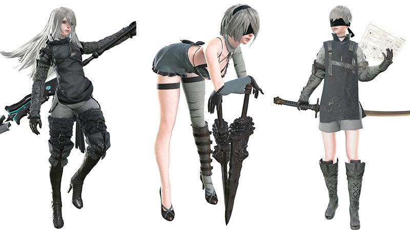 Costumes from the previous Japanese release, NieR: Replicant, for androids ...