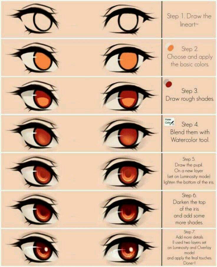 😮 como colorear un ojo | •Anime• Amino