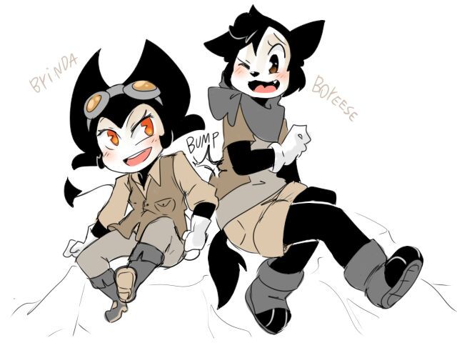 Genderbent Versions Of The Bbros And Cup Bros Bendy And The Ink 2556