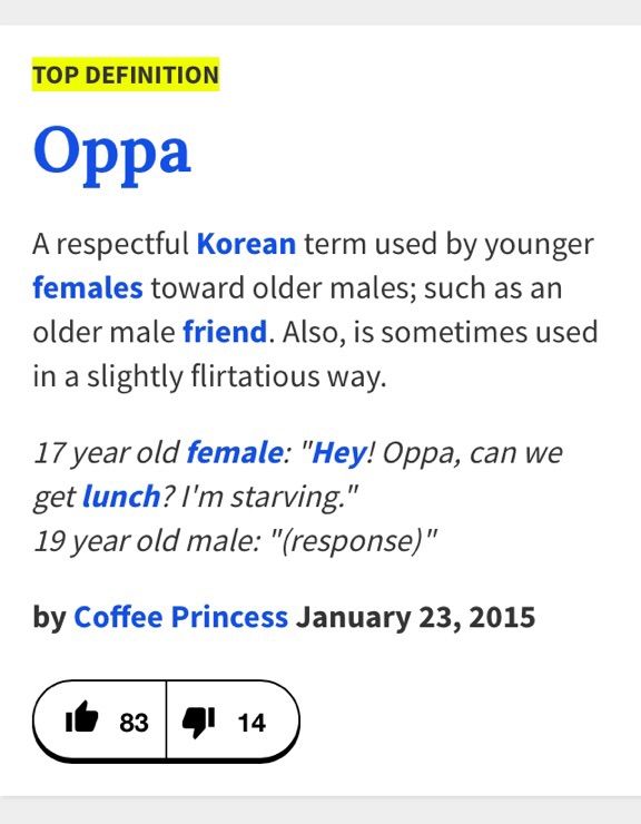 Define Oppa K Drama Amino