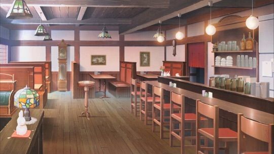 Anime Backgrounds Cafe - Hipster coffee - Visual Novel Background by