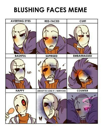 Blushing Faces Meme | Undertale Amino