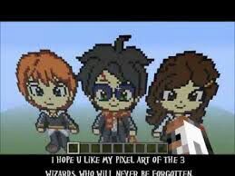Minecraft Pixel Art Harry Potter Hermione Granger And Ron Weasley Harry Potter Amino Harry potter and the angst of voldemort as he realizes he is only ~70 years old and he's going to die. minecraft pixel art harry potter