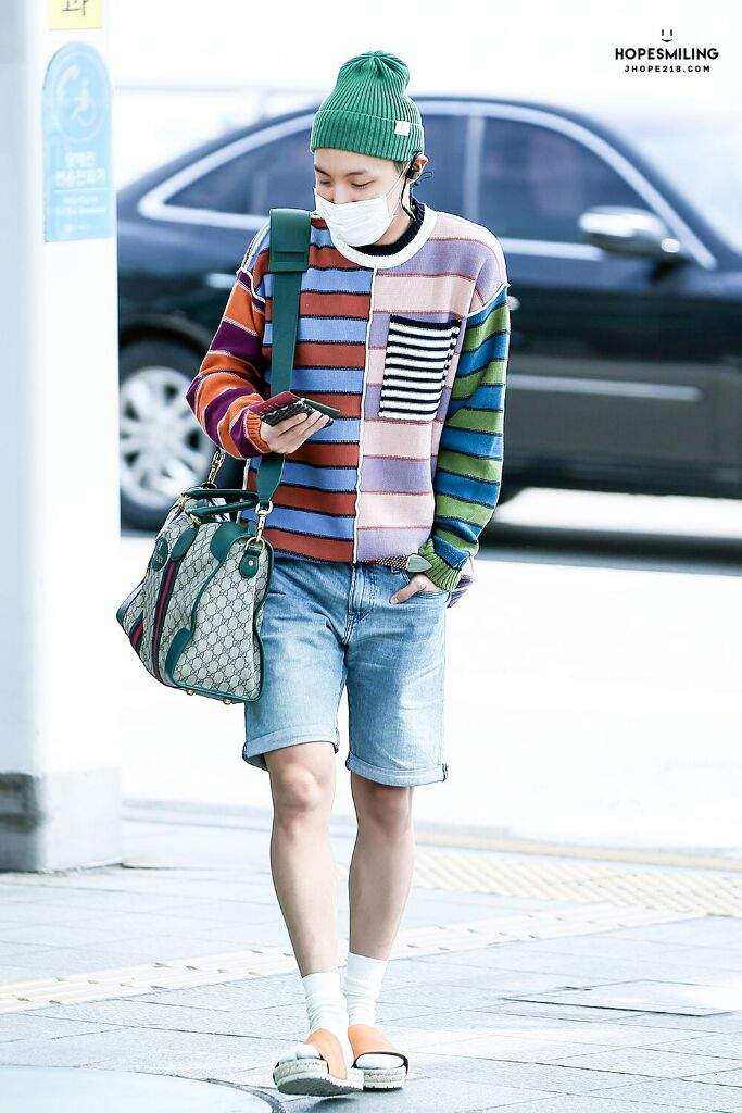 airport fashion Colorful Jhope 😁😁 | ARMY's Amino
