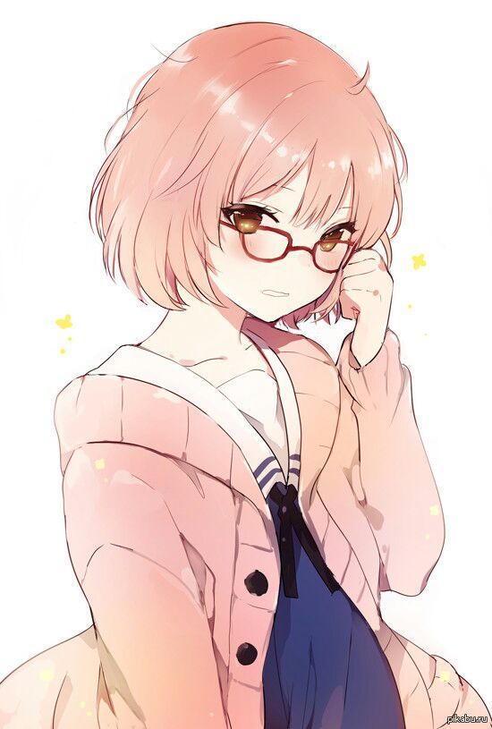 Anime girl red glasses