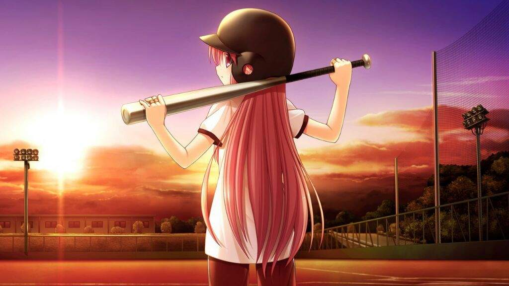 Anime girl with baseball bat
