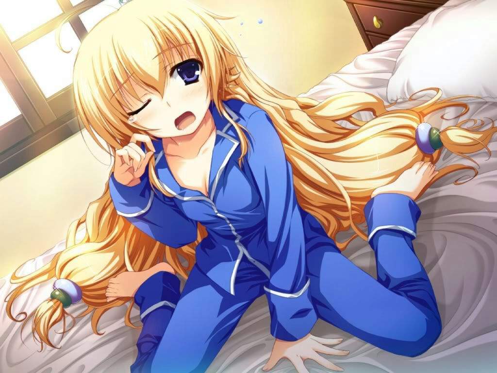 Young blonde anime girl