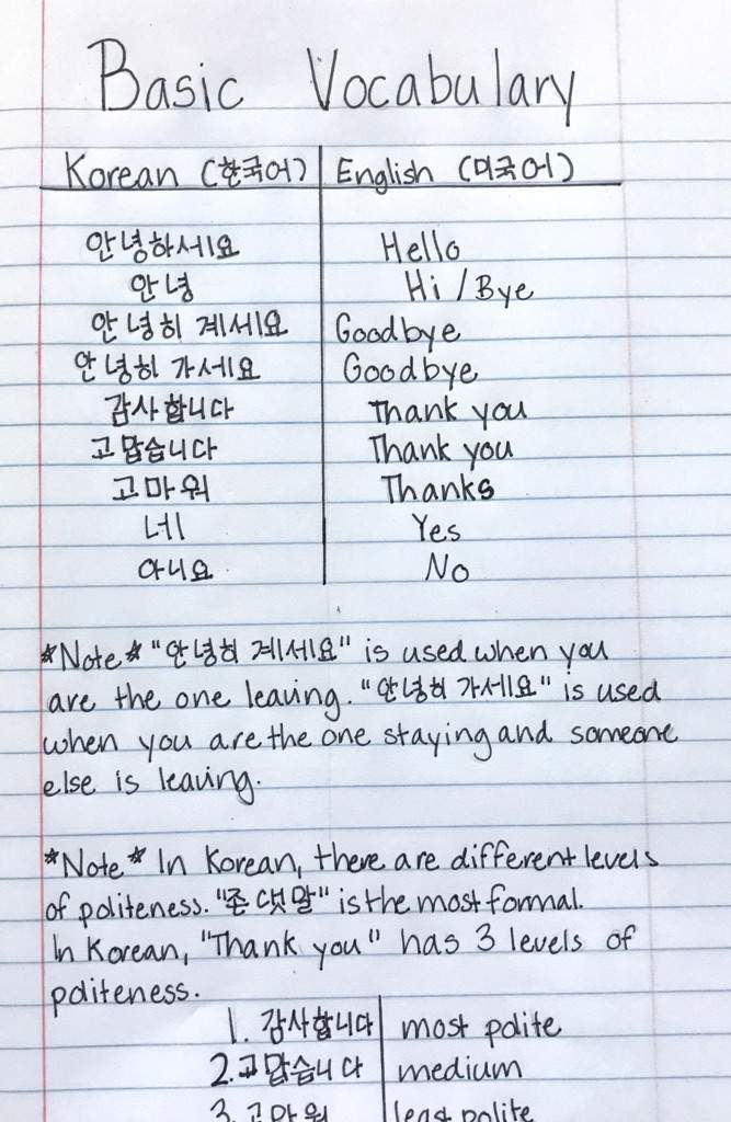My korean Notebook! Korean School Amino