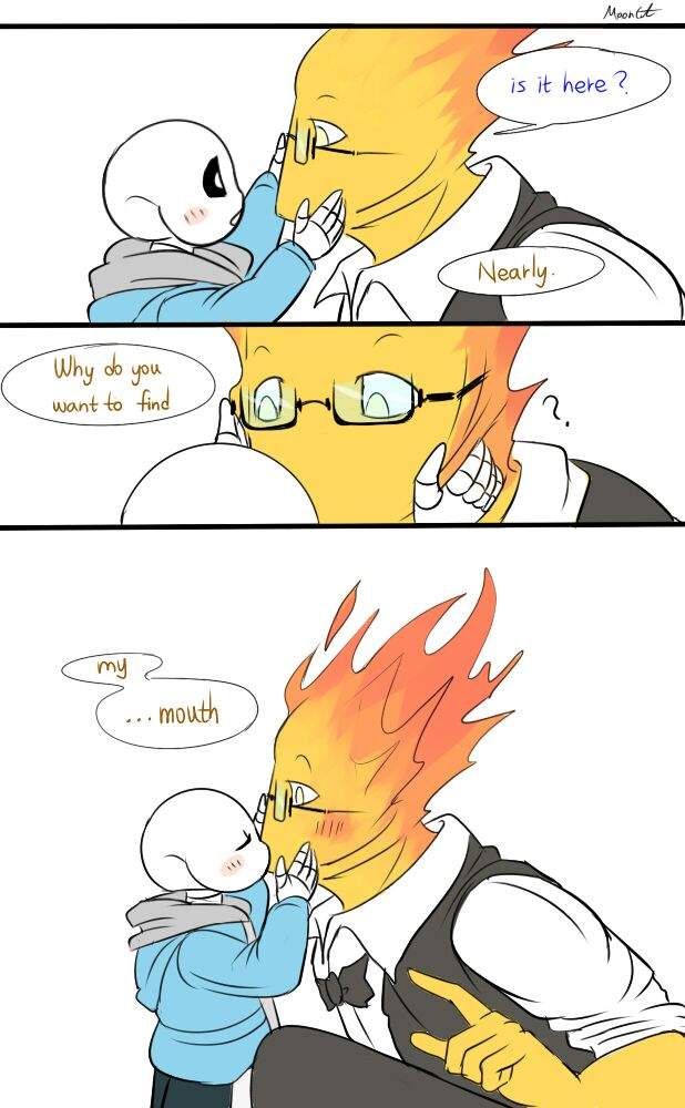 Cute grillby and sans comic | Undertale Amino