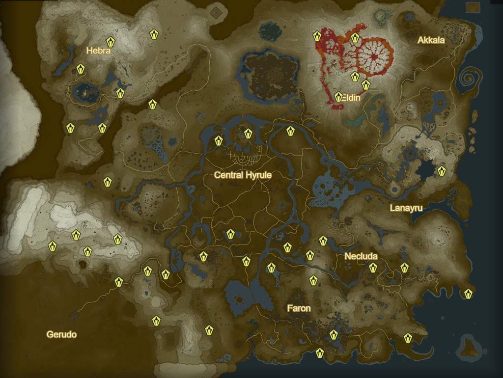 complete map zelda breath of the wild interactive