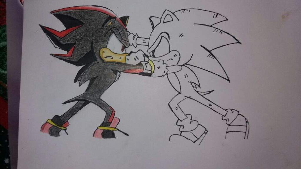 💥💥DIBUJANDO A SONIC VS SHADOW💥💥💙💙 | Sonic the Hedgehog Español Amino