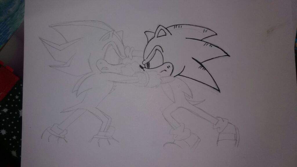 Dibujando A Sonic Vs Shadow Sonic The Hedgehog